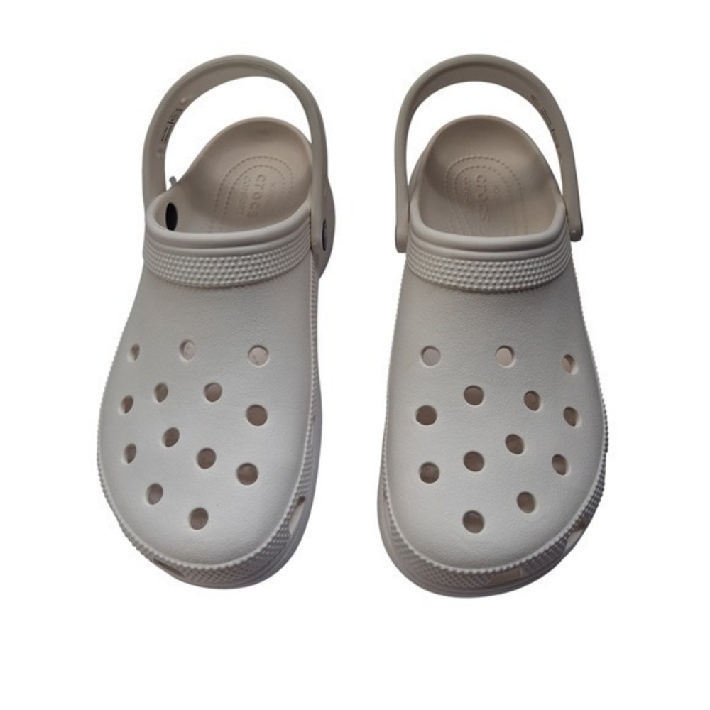 Crocs Classic Platform Clogs Bone White Women Size 10 Comfort Slip On Shoes - Picture 3 of 6